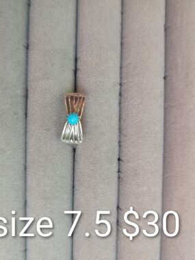 Sterling Silver Turquoise Accent Ring — Turquoise